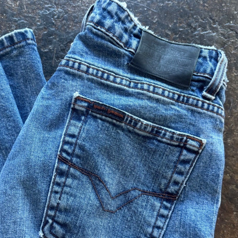 Vintage Harley Davidson Jeans Bootcut Denim Womens 12 Mid Rise Biker Pants Moto